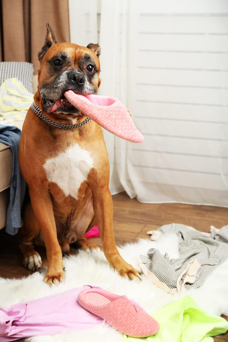 Hond kauwt
